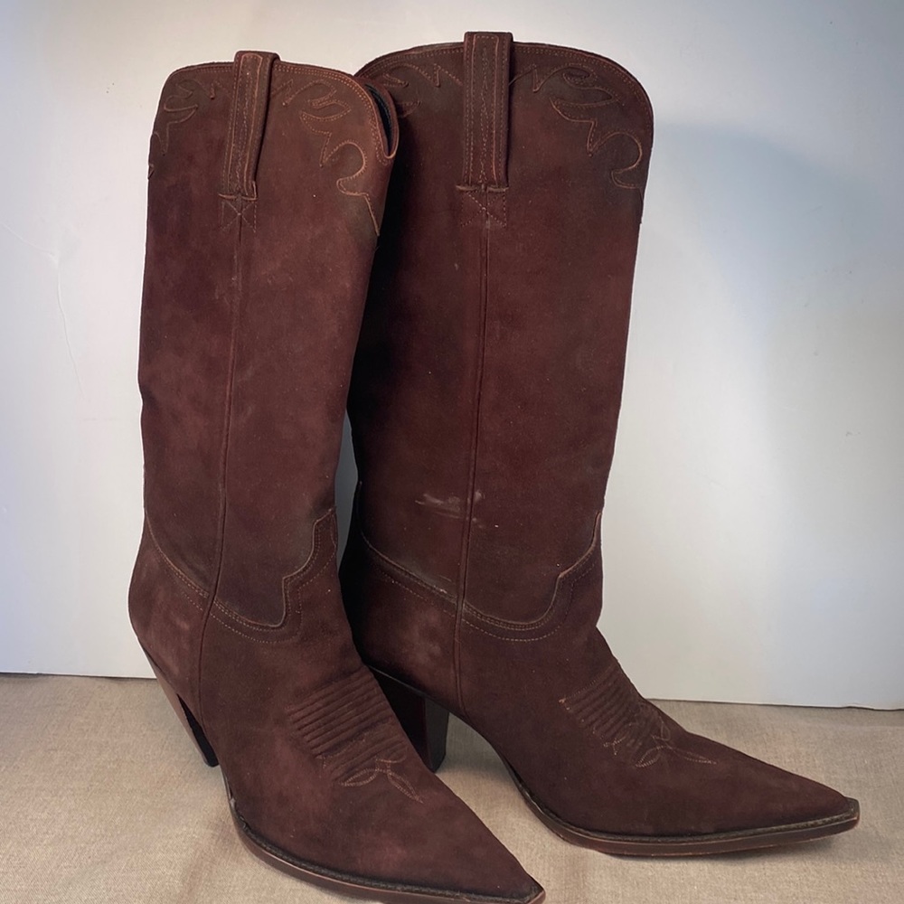 CHARLIE 1 HORSE Chocolate Brown Suede Women’s Boots 8.5B